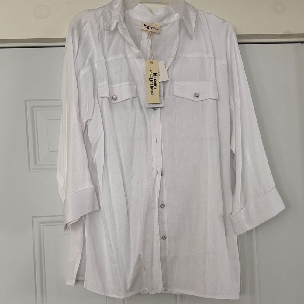 Women's White Oversized Button-Down Shirt